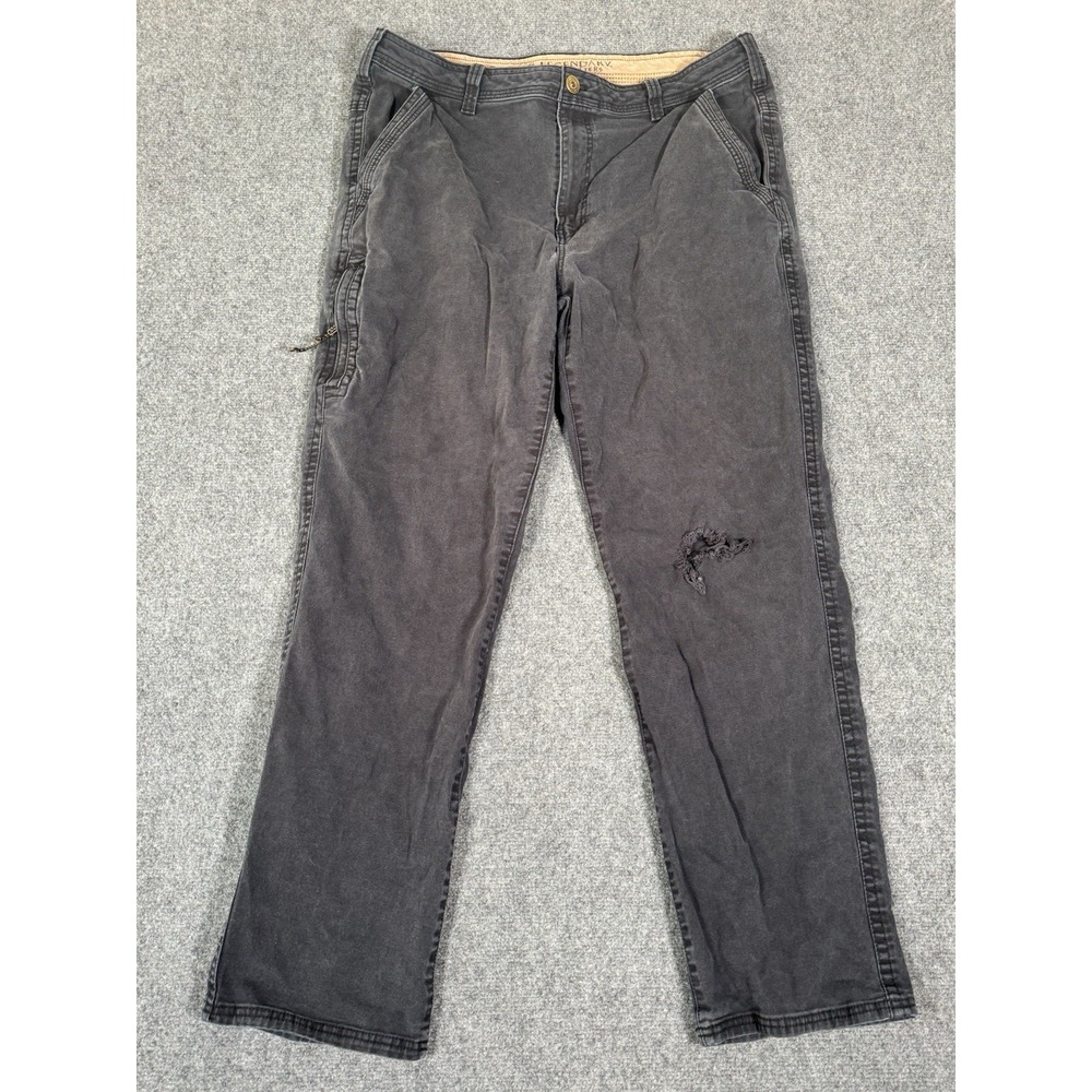 Legendary‎ Outfitters Canvas Pants Mens 38x32 Black Outdoor Hiking Work Stretch